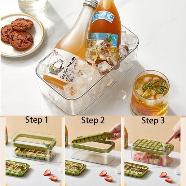 One-Button Ice Cube Maker with Lid - Image 10